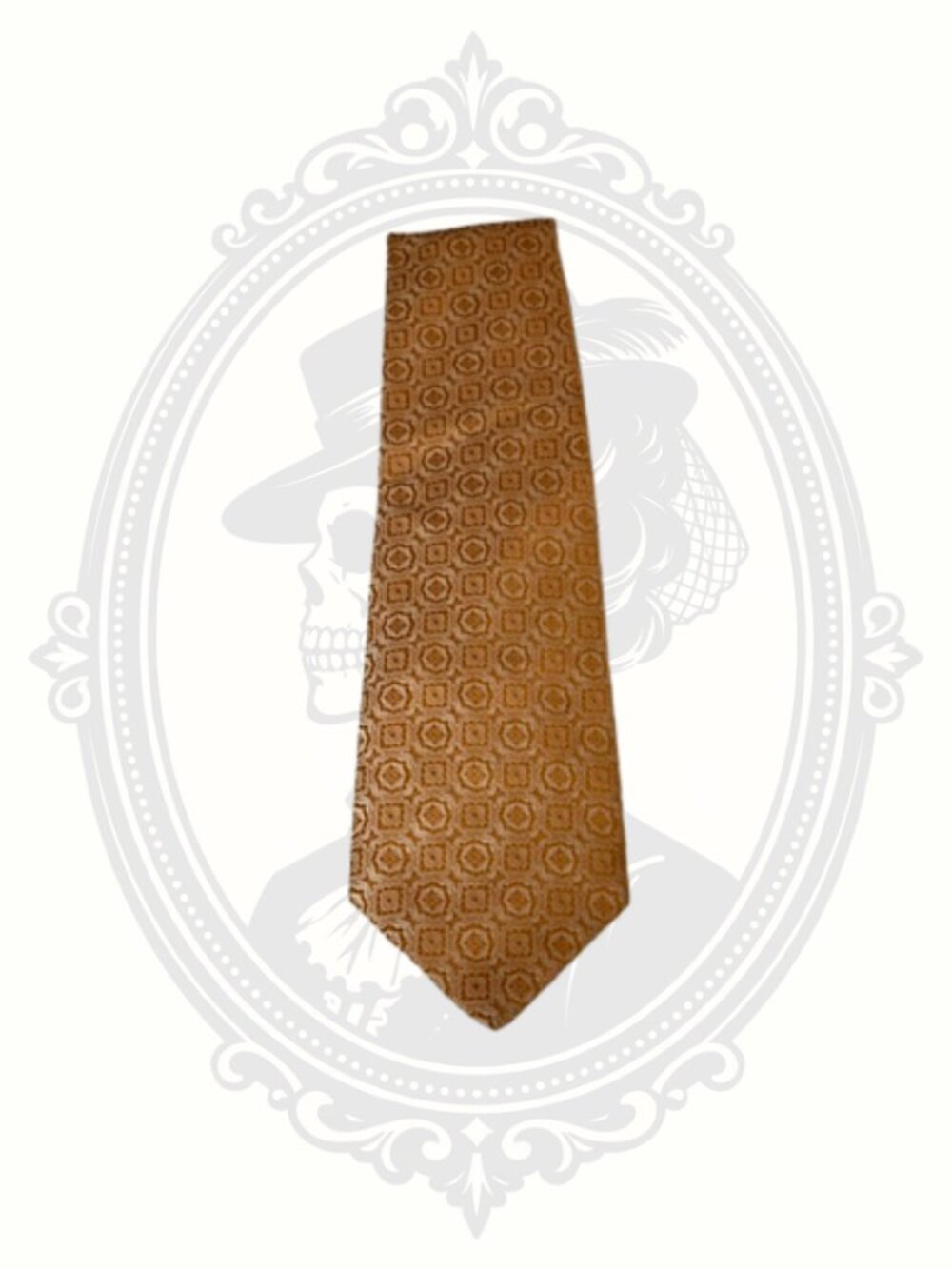 Vintage Superba Gold Geometric Necktie 100% Dacron Polyester Men's Tie